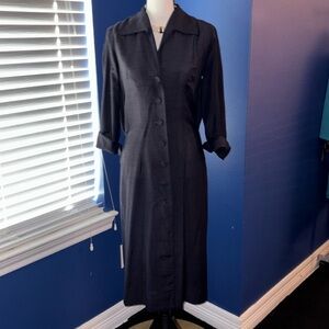 1960s Carl Naftal Originals California Black Shirt Dress – Vintage – EUC
